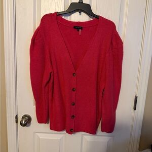 1. State Vivid Pink Button-Up Cardigan